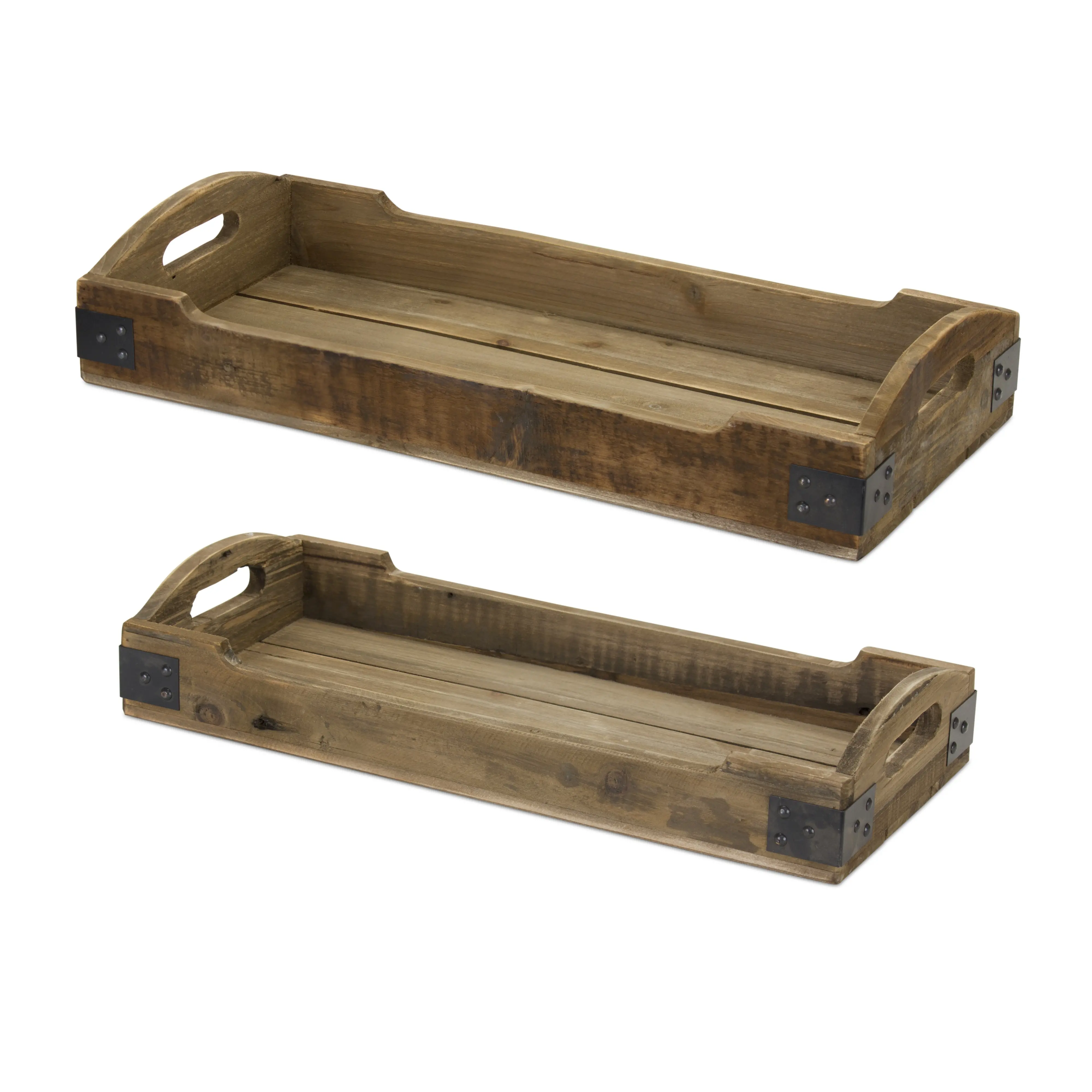 Large Wooden Iron Tray-1