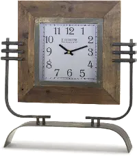 Iron and Wood Clock on Stand