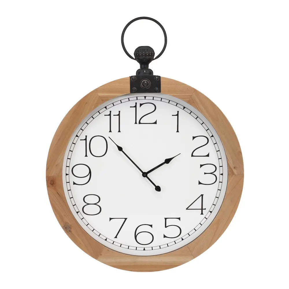 Natural 23 Inch Round Wall Clock-1