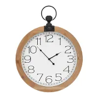 Natural 23 Inch Round Wall Clock