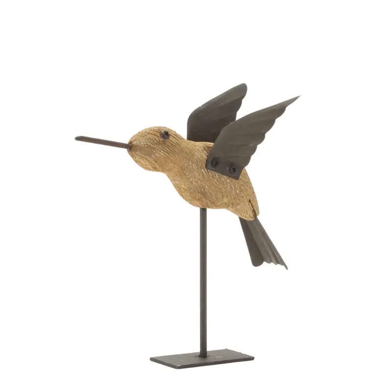 Small Wood and Iron Bird Decor