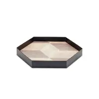Small Black and Brown Geometric Accent Tray