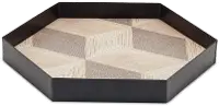 Medium Black and Brown Geometric Accent Tray
