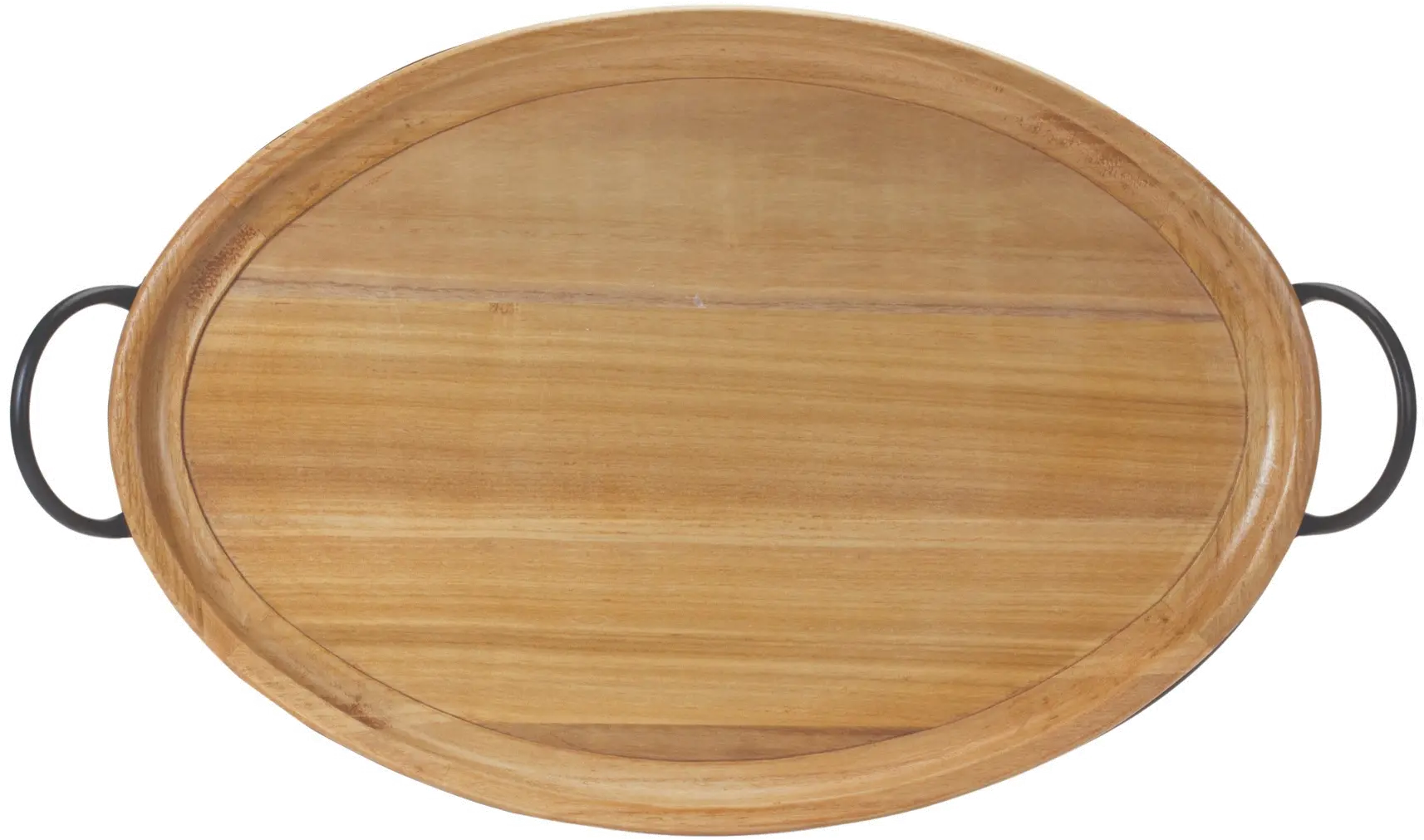 Large 27.5  Wood and Iron Tabletop Tray-1