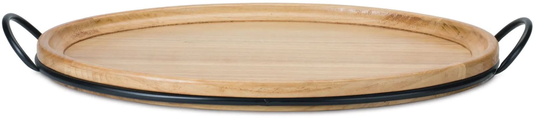 Large 27.5  Wood and Iron Tabletop Tray-2