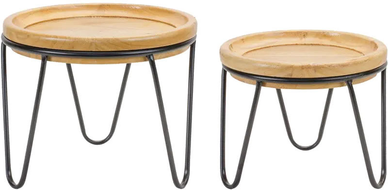 Large Wood Iron Pedestal