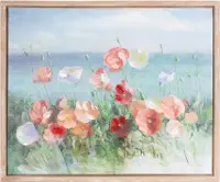 Framed Beachside Red Floral Print