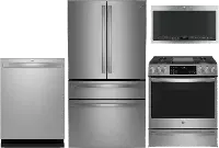 PROF-4PC-PG29.PG930 GE Profile 4-Piece Gas Appliance Package - Stainless Steel