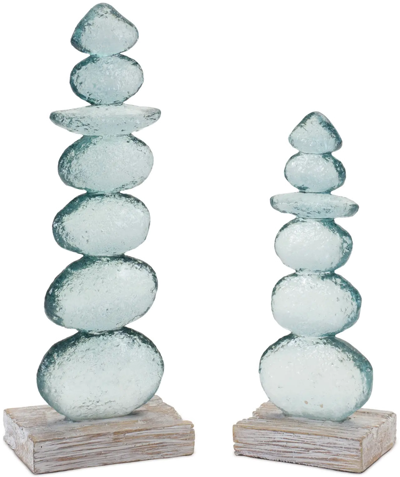 Large 10.25 Inch Blue Glass Rock Sculpture-1