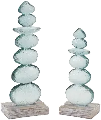 Large 10.25 Inch Blue Glass Rock Sculpture
