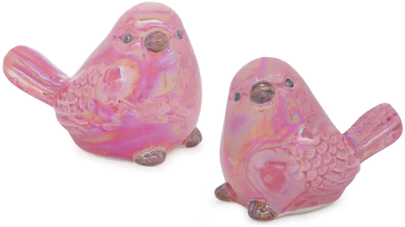 Assorted Coral Pink Bird Figurine