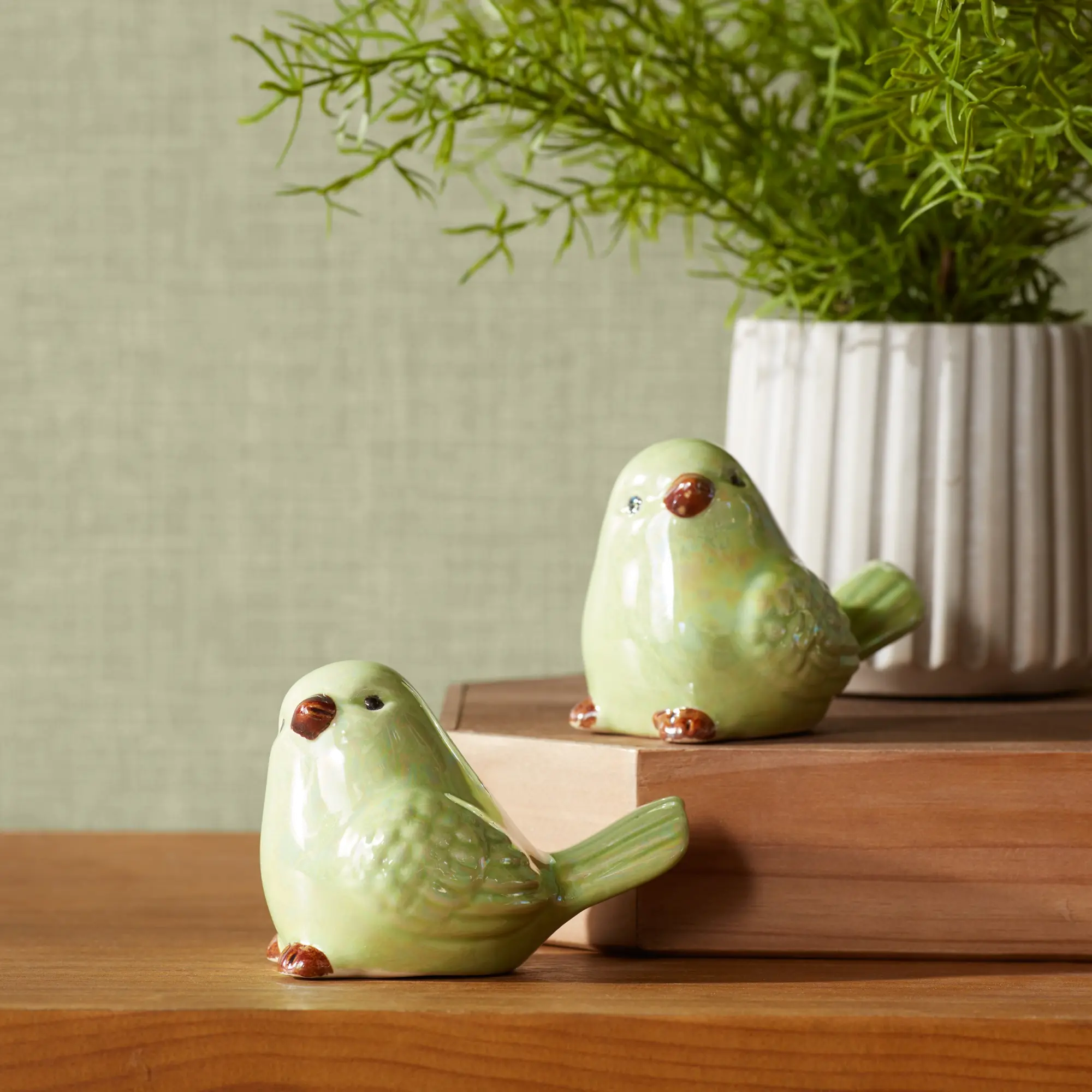 Assorted Yellow Ceramic Bird Figurine-2