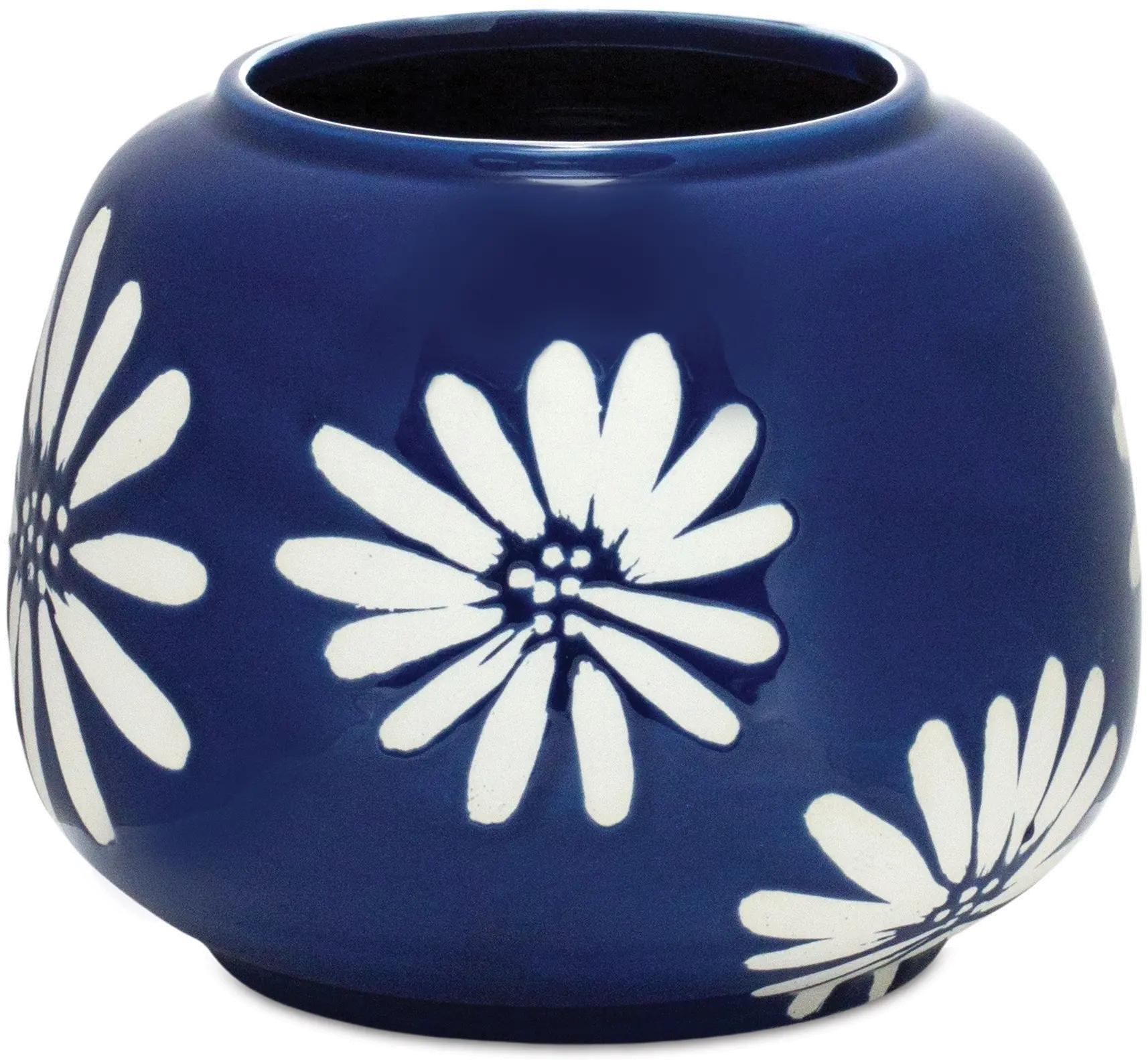 5.5-Inch Blue and White Flower Ceramic Pot-1