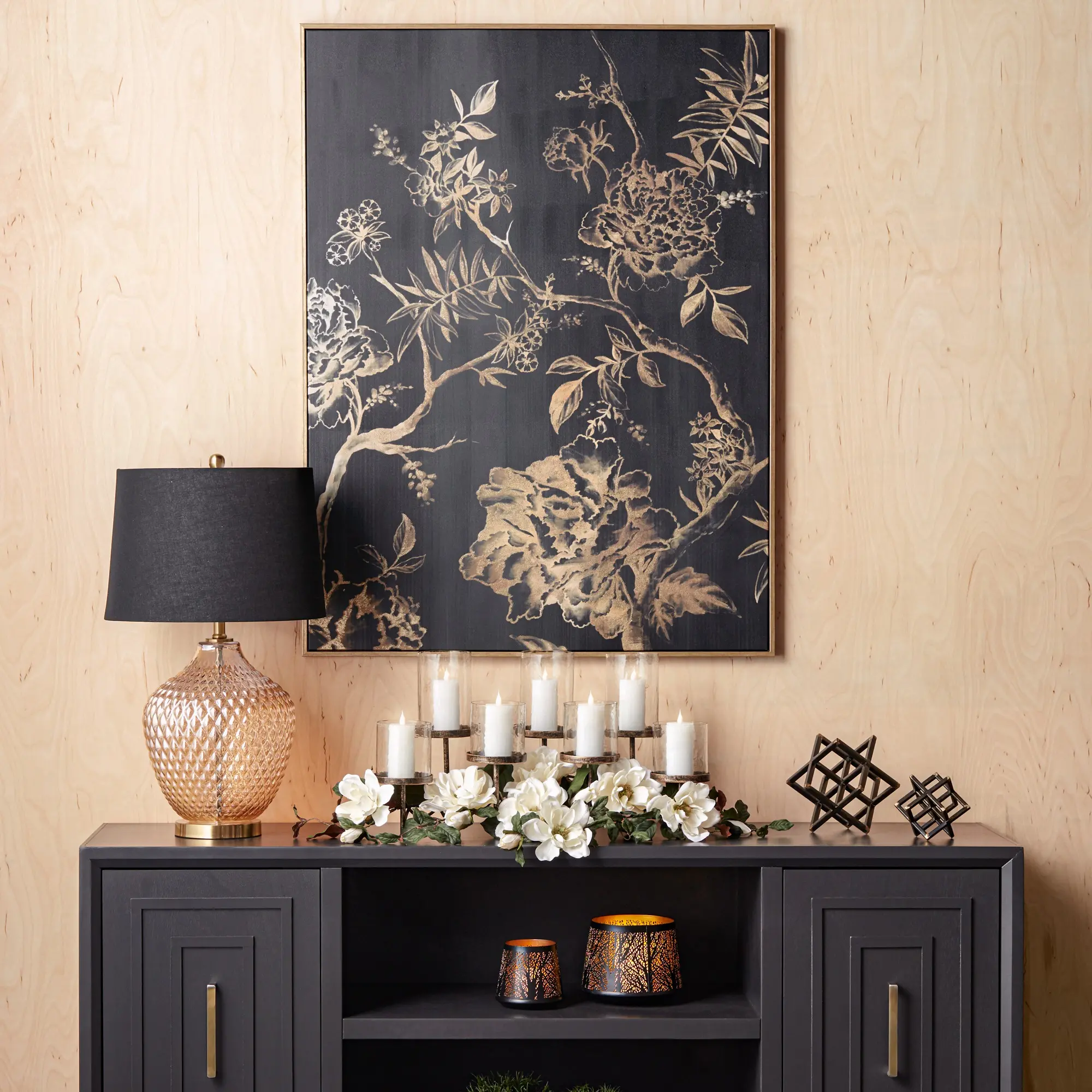 Blue Floral Canvas Print-2