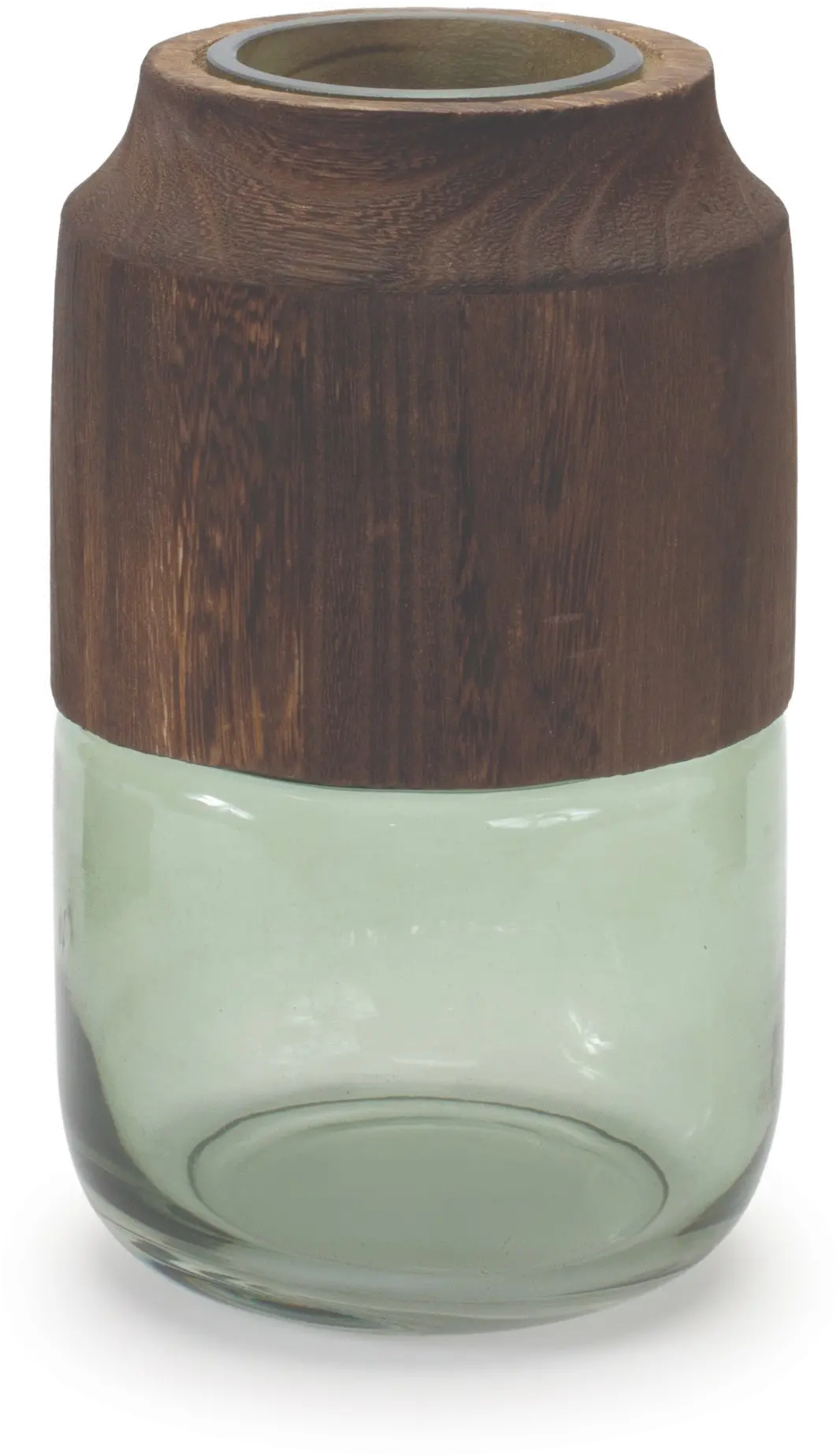 9  Glass and Wood Vase-1