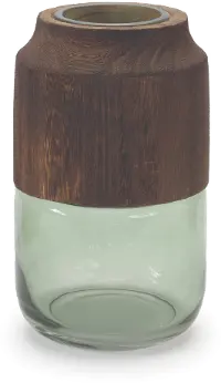 9  Glass and Wood Vase