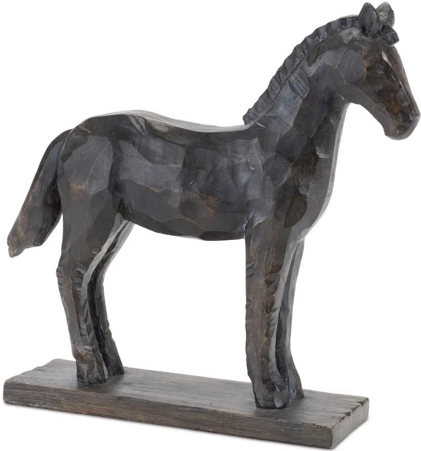 Dark Brown 8 Inch Horse on Stand-1