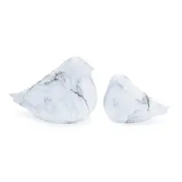 Cleo Small 4.25  White Terracotta Bird Figurine