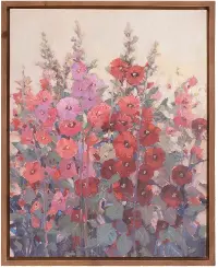 Hollyhock Canvas Print Wall Art with Wood Frame