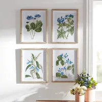 Assorted Framed Blue Floral Print