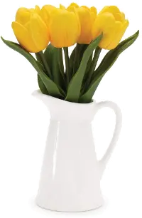 9.5 Inch Yellow Tulips in Vase