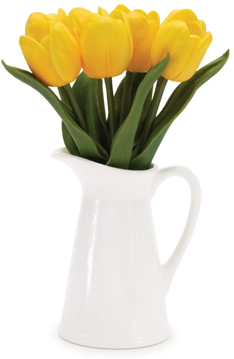 9.5 Inch Yellow Tulips in Vase