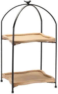 Iron and Wood 2-Tier Tray
