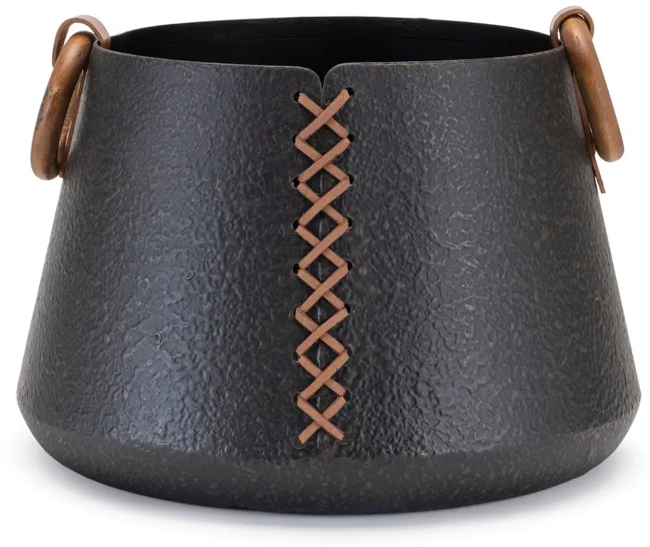 9  Black Iron Round Container-1