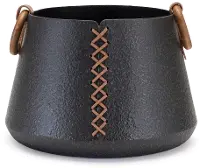 9  Black Iron Round Container