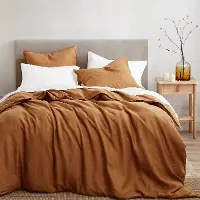 Brown Linen King 3-Piece Comforter Set