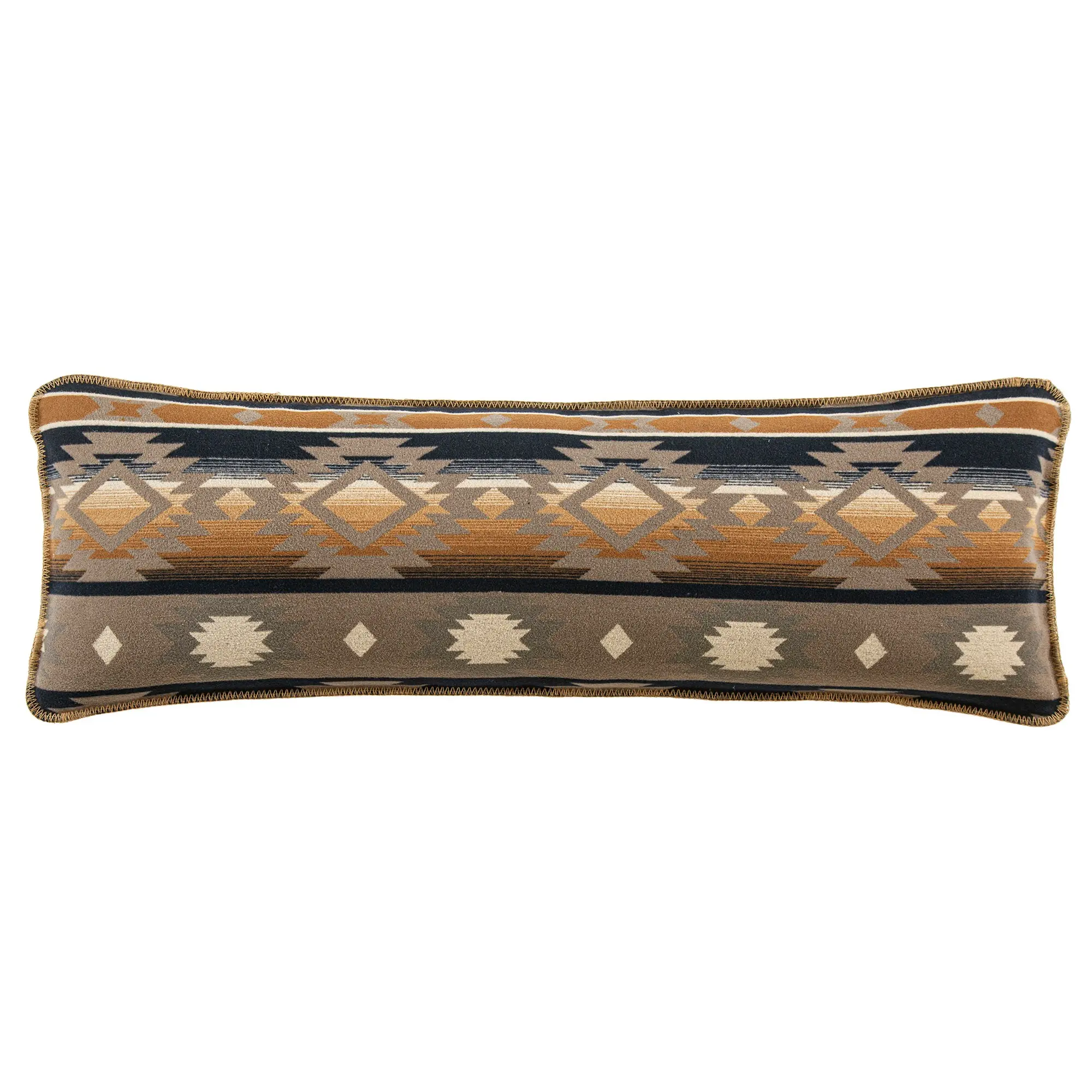 Taos Brown Wool Blend Lumbar Pillow-1