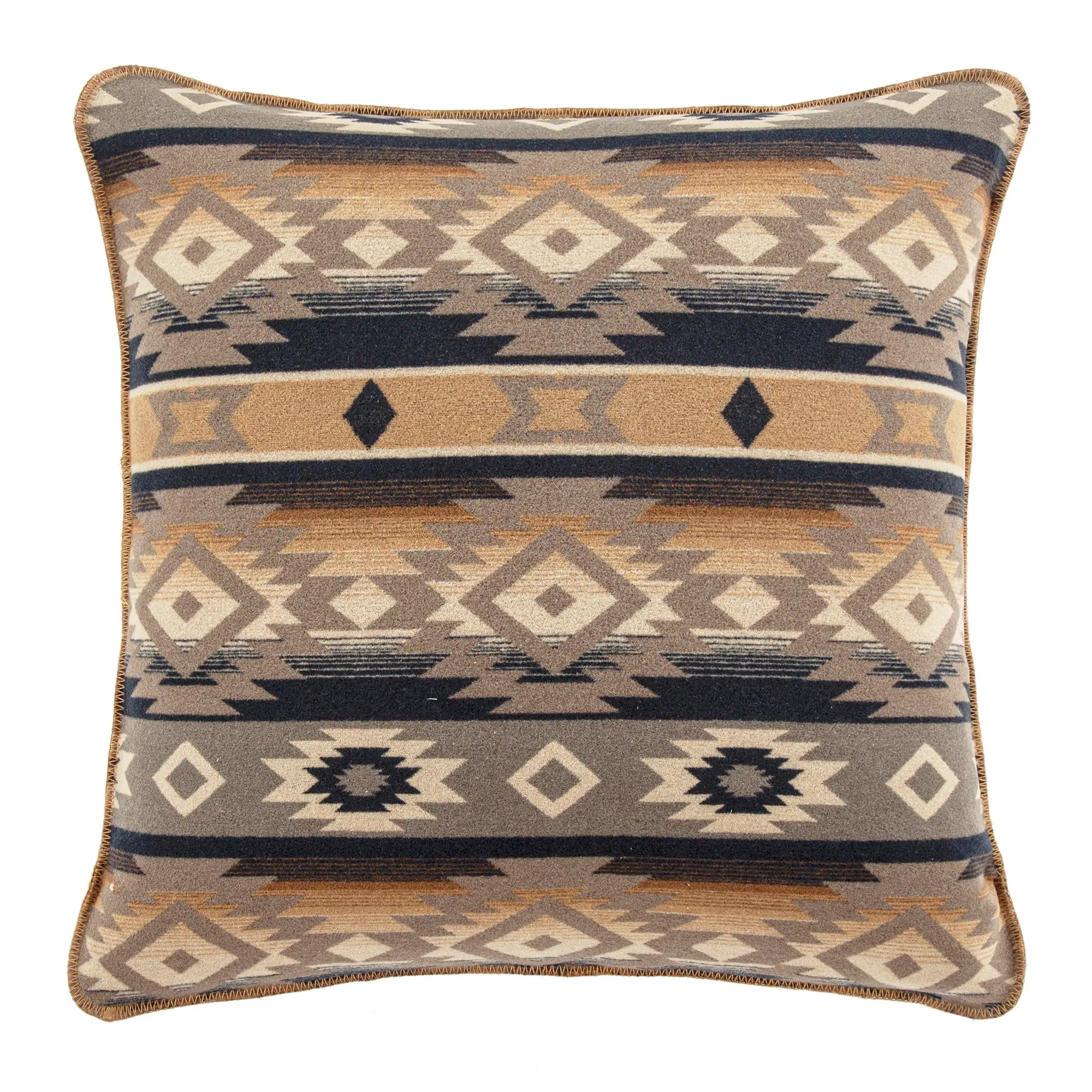 Taos Brown Wool Blend Accent Pillow-1