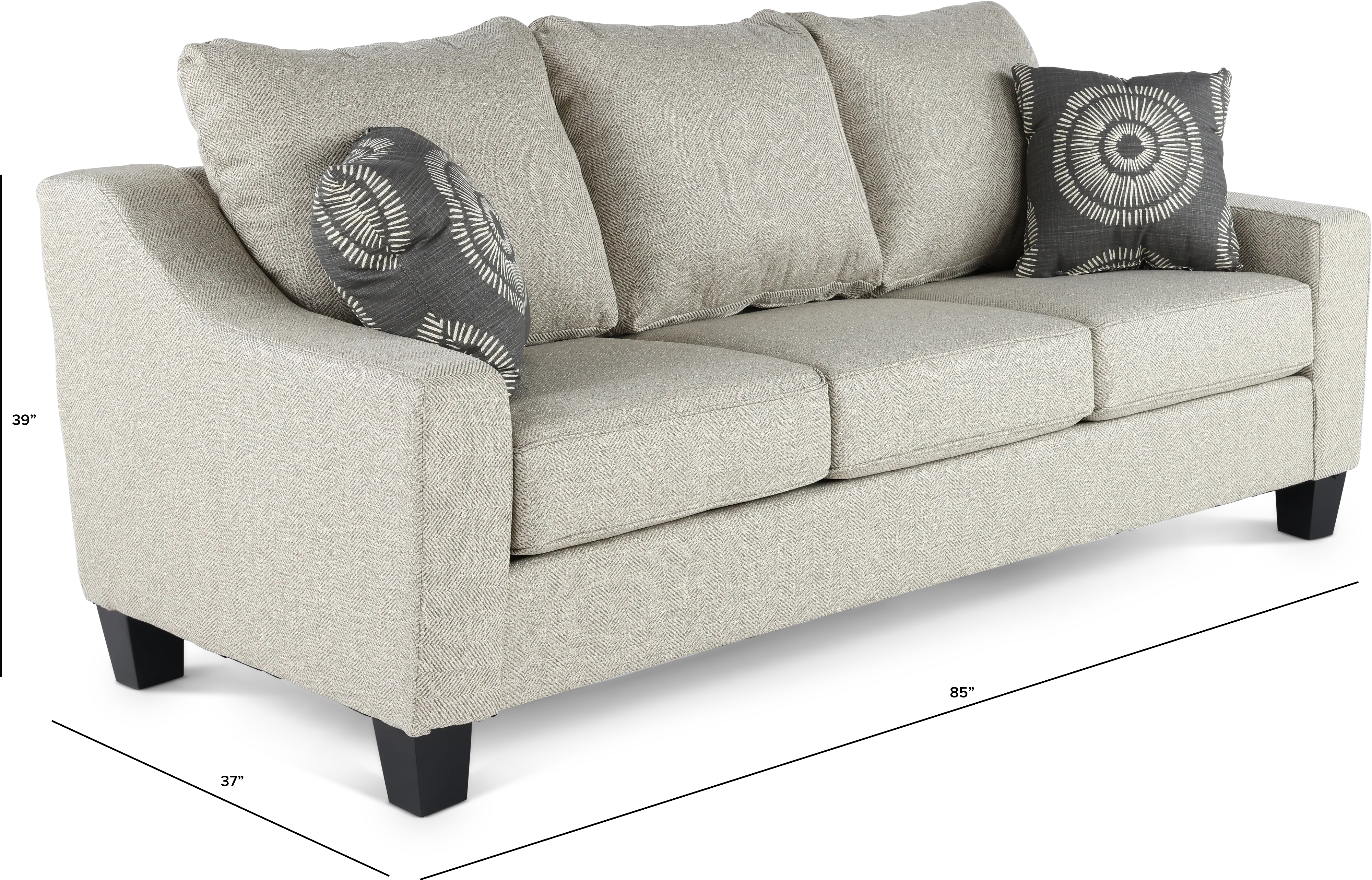 BLASOF Blake Flax Gray Sofa-3