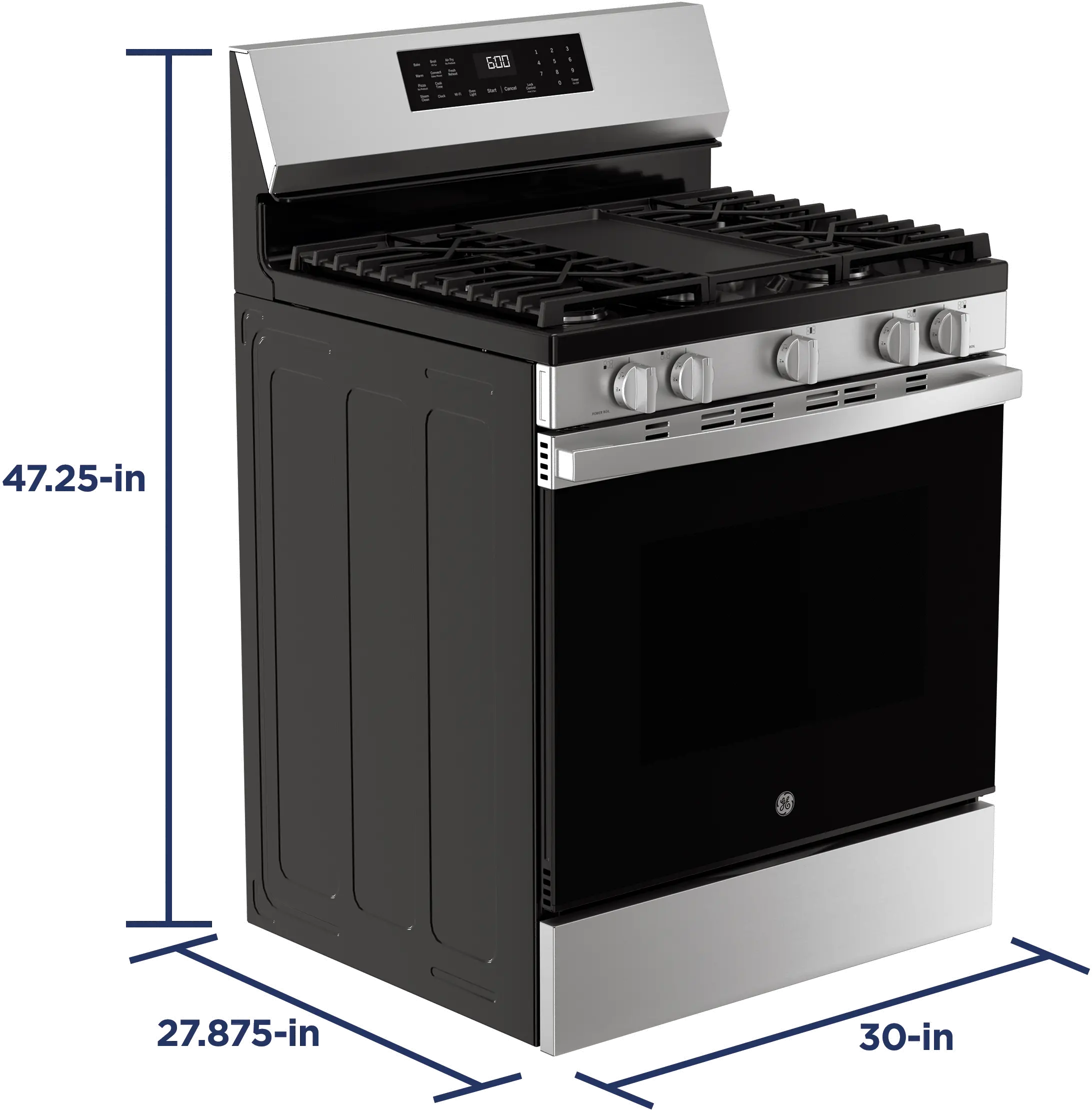 GGF600AVSS-OLD GE 5.3 Cu Ft Single Oven Convection Gas Range - Stainless Steel-3