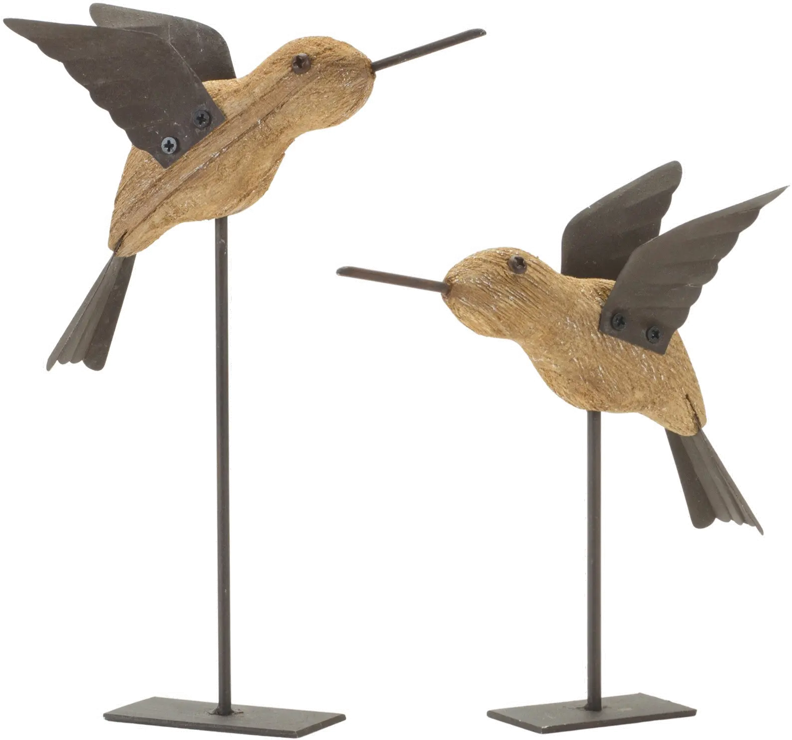 Large Wood and Iron Bird Decor-1