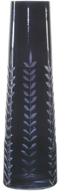 9 Inch Black Glass Vase