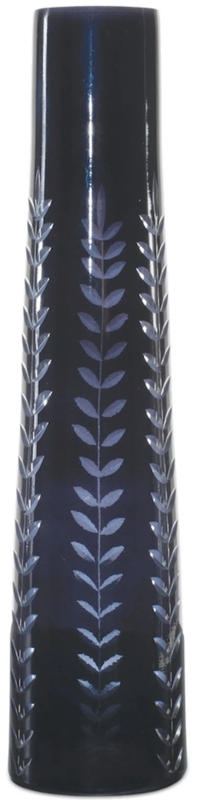 11 Inch Black Glass Vase