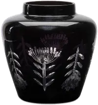 6.5 Inch Black Glass Vase