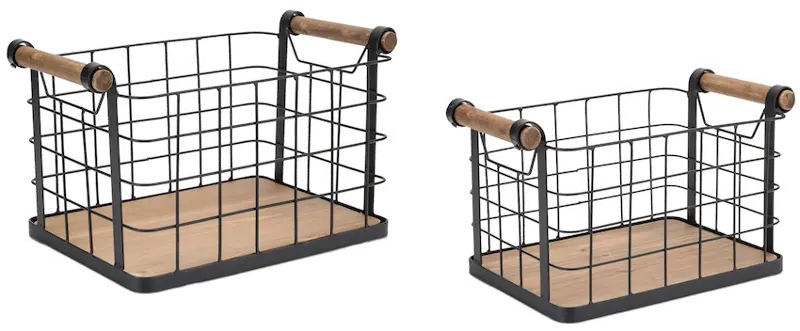 Large Wood and Iron Basket