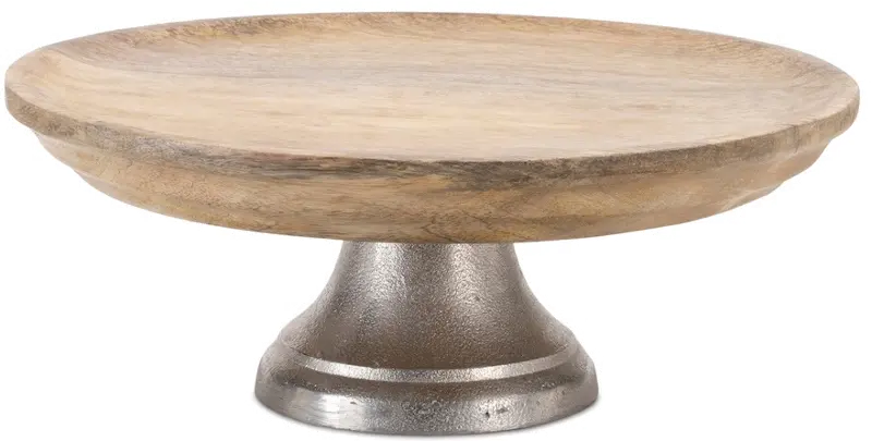 Wood and Aluminum Pedestal Stand