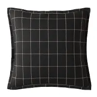27  Black Windowpane Plaid Euro Sham