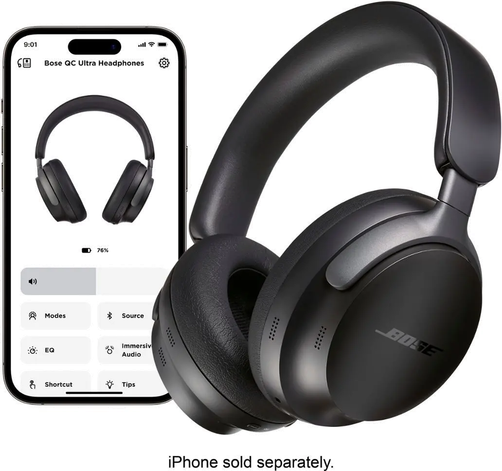 880066-0100 Bose QuietComfort Ultra Wireless Noise Canceling Over-Ear Headphones - Black-8