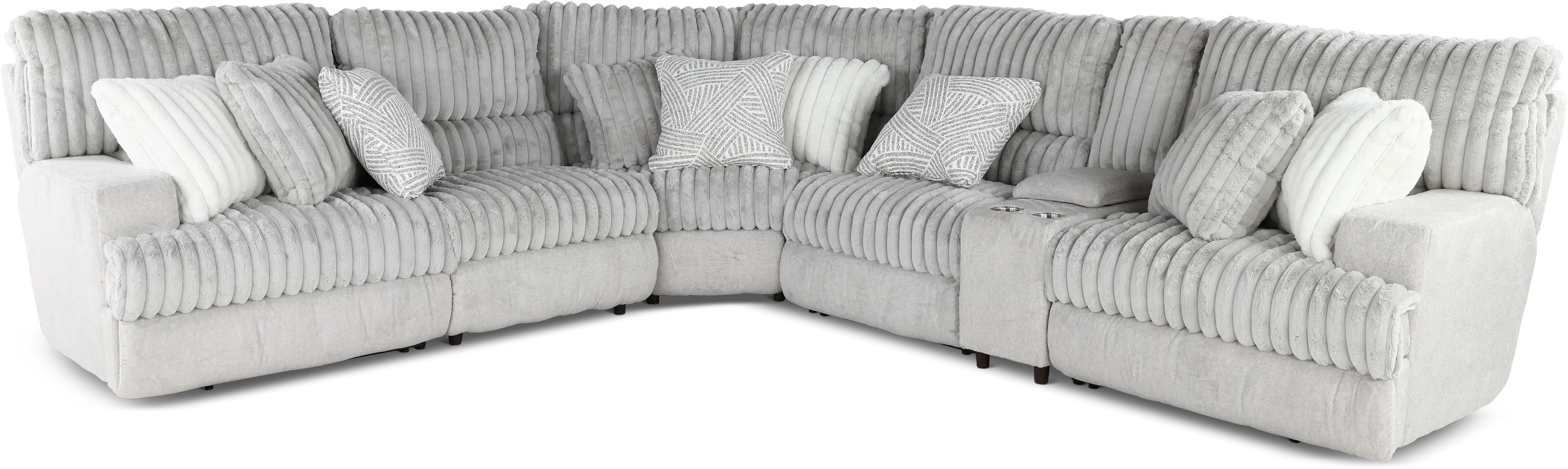 6PC/PWR/ABRAXAS/MNST Abraxas Gray 6 Piece Power Reclining Sectional-1