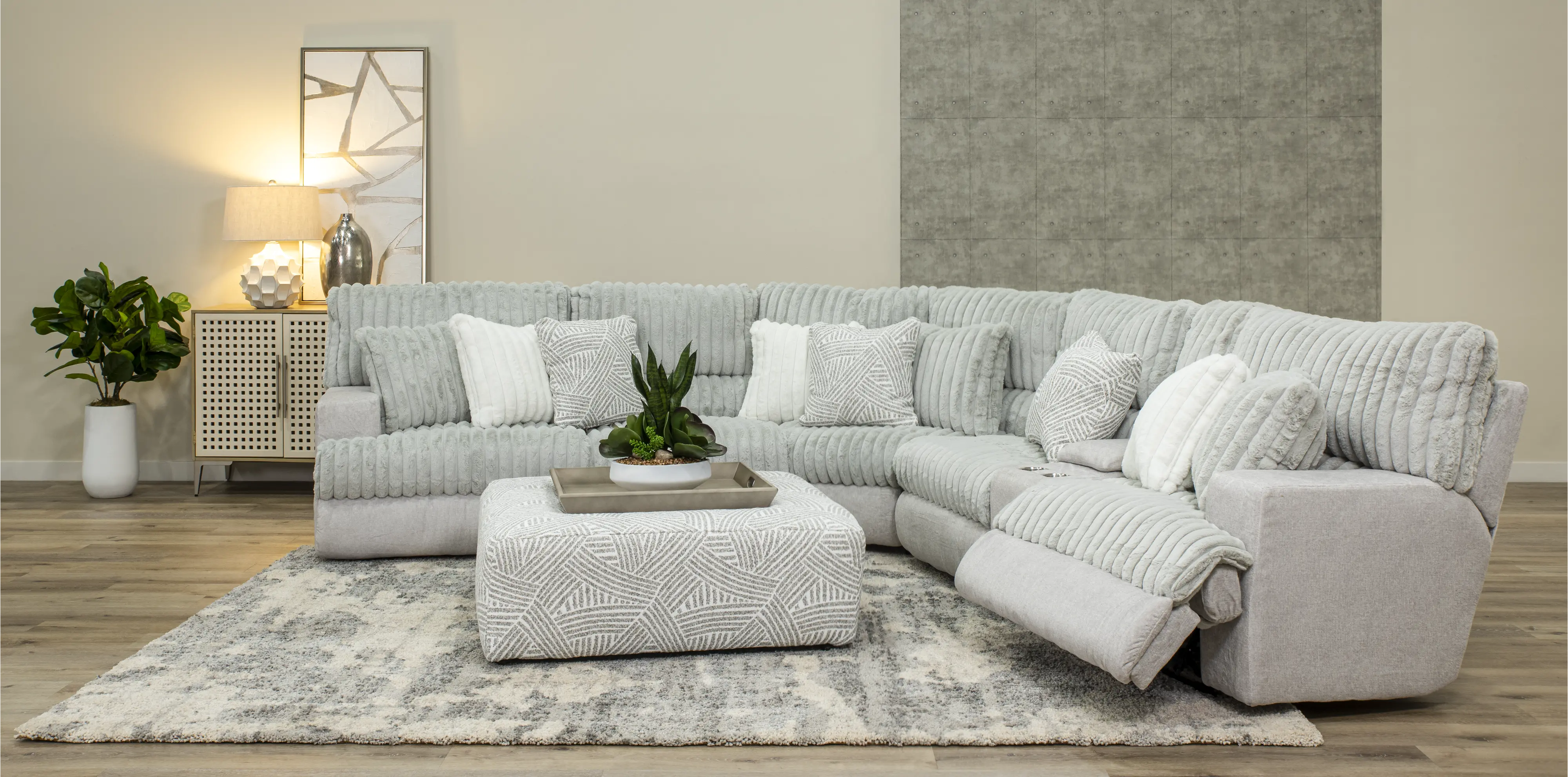 6PC/PWR/ABRAXAS/MNST Abraxas Gray 6 Piece Power Reclining Sectional-2