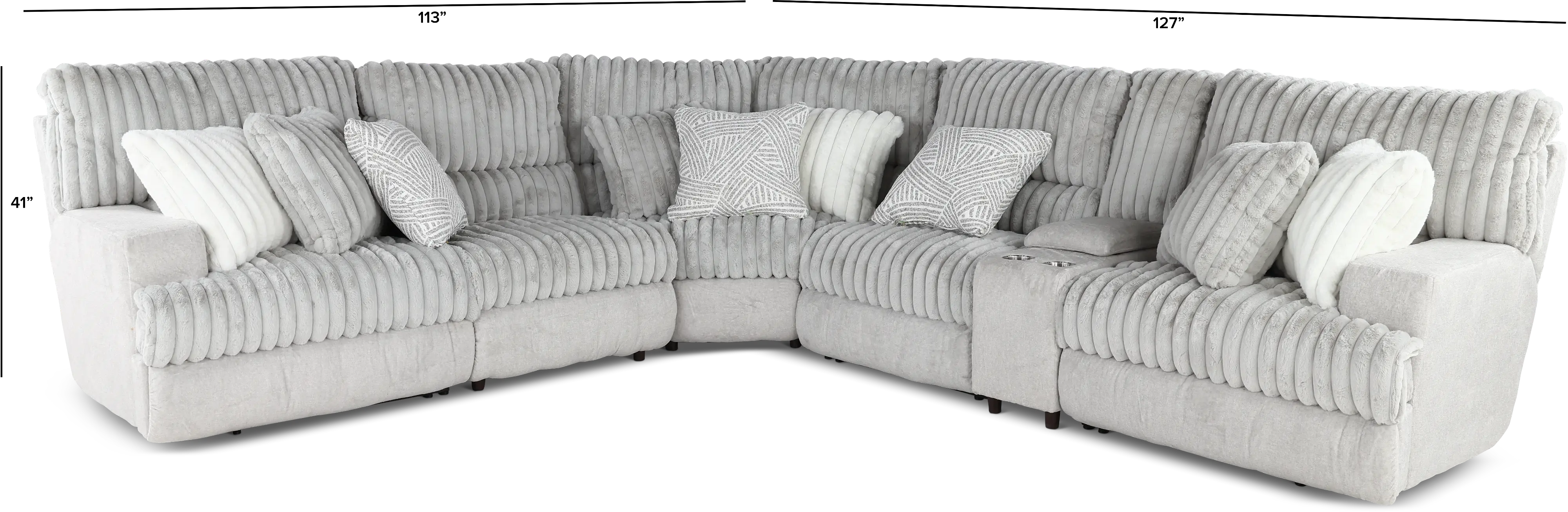 6PC/PWR/ABRAXAS/MNST Abraxas Gray 6 Piece Power Reclining Sectional-3