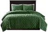Harper Green Queen 3-Piece Quilt Set