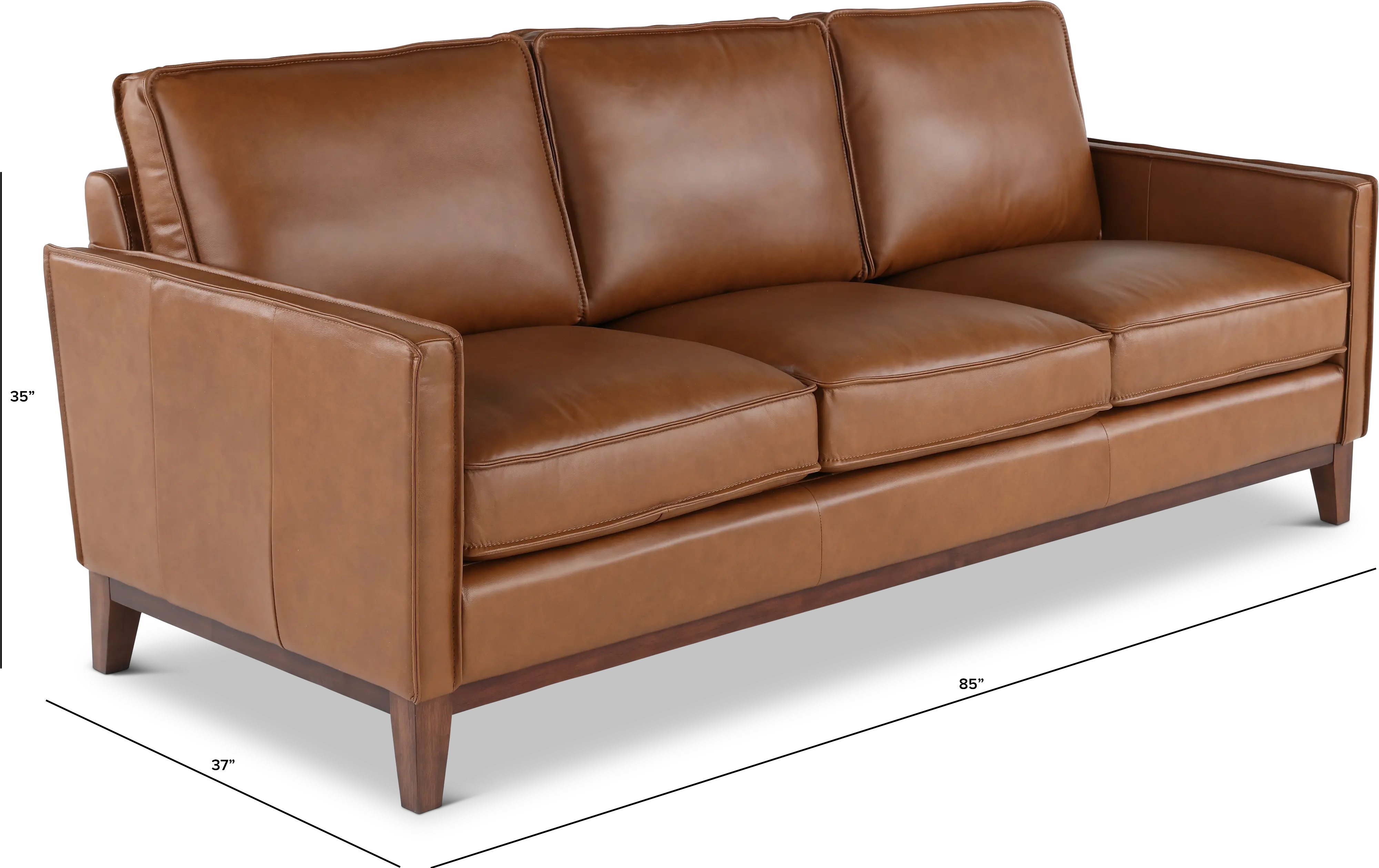 Weston Brown Leather Sofa-3