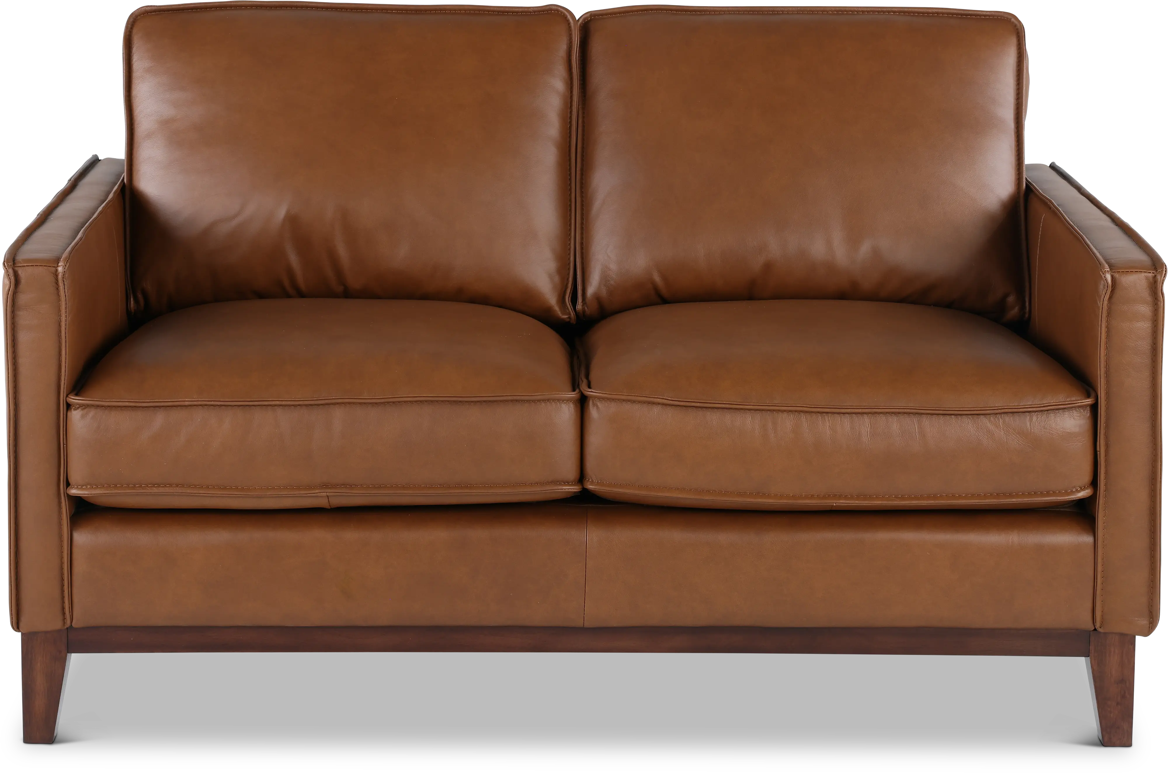 Weston Brown Leather Loveseat-1