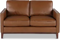 Weston Brown Leather Loveseat
