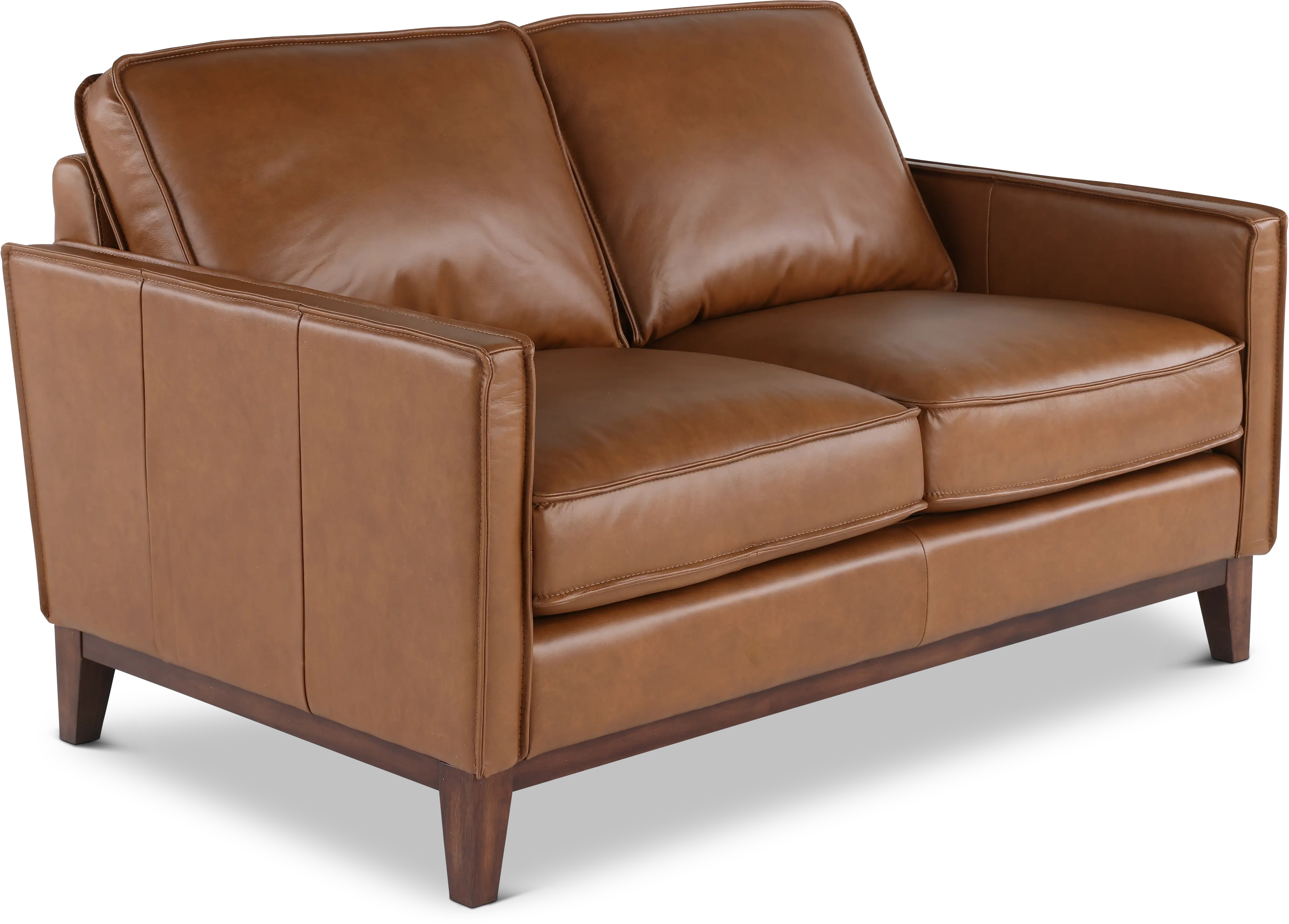 Weston Brown Leather Loveseat-4
